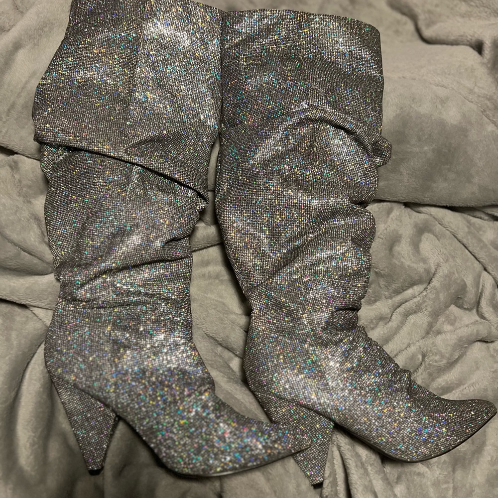 Sparkly knee high boots size 10M